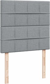vidaXL Κρεβάτι Boxspring με Στρώμα Ανοιχτό Γκρι 80x200 εκ. Υφασμάτινο