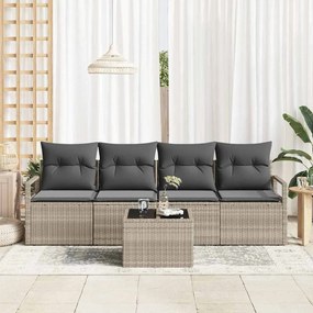 vidaXL Σετ Καναπέ Κήπου 5 pcs Ανοιχτό γκρι, Σκουρό Γκρι