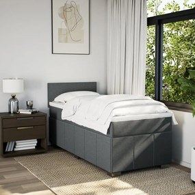 vidaXL Κρεβάτι Boxspring με Στρώμα Σκούρο Γκρι 80x200 εκ. Υφασμάτινο