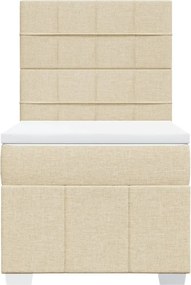vidaXL Κρεβάτι Boxspring με Στρώμα Κρεμ 80 x 200 εκ. Υφασμάτινο