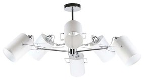 Φωτιστικό Οροφής Shiro 77-8101 94x94x20 Chrome-White Homelighting Metal, Fabric