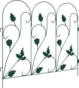 vidaXL Φράχτης Κήπου 5 pcs Πράσινο Ατσάλι