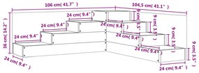 ΖΑΡΝΤΙΝΙΕΡΑ 4 ΕΠΙΠΕΔΩΝ ΓΚΡΙ 106X104,5X36 ΕΚ. ΜΑΣΙΦ ΞΥΛΟ ΠΕΥΚΟΥ 825326