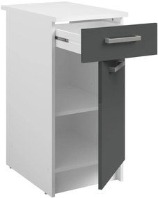 Επιδαπέδιο ντουλάπι Jeden 40 2D-Γκρι Γυαλιστερό - Λευκό