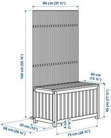 NÄMMARÖ κουτί αποθήκευσης και παραβάν/εξωτερικού χώρου, 80x68x140 cm 294.912.29