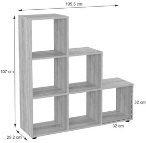 Βιβλιοθήκη Schody pakoworld σε oak απόχρωση 105.5x29.2x107εκ