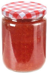 Βάζα Μαρμελάδας 96 τεμ. 230 ml Γυάλινα με Κόκκινα/Λευκά Καπάκια - Κόκκινο