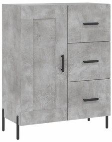 vidaXL Ντουλάπι Γκρι Σκυροδέματος 69,5x34x180 εκ. Επεξεργασμένο Ξύλο