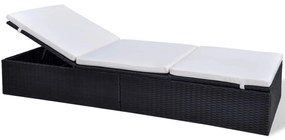 vidaXL Ξαπλώστρα Μαύρο συνθετικό ρατάν