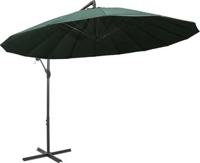 vidaXL Ομπρέλα Κρεμαστή Πράσινη 3 μ. με Ιστό Αλουμινίου