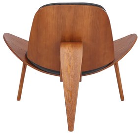 Πολυθρόνα Vilma  PU μαύρο- plywood καρυδί 90x73x75εκ