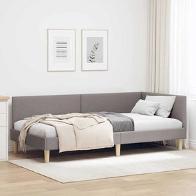 vidaXL Κρεβάτι Γωνίας Άλλο Taupe 90 x 200 cm Ύφασμα και Έργο ξύλου