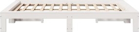 vidaXL Σκελετός Κρεβ. Χωρίς Στρώμα Λευκό 135x190 εκ Μασίφ Πεύκο