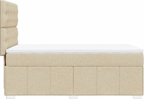 vidaXL Κρεβάτι Boxspring με Στρώμα Κρεμ 100 x 200 εκ. Υφασμάτινο