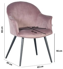 Πολυθρόνα Τραπεζαρίας C-985 Fylliana Σάπιο Μήλο 65x65x83εκ. 2αδα 65x65x83 εκ.