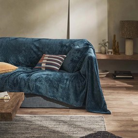Ριχτάρι Τριθέσιου Καναπέ Fleece (190x320) Gofis Home Julien Marine Blue 114/01