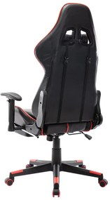 Καρέκλα Gaming με Υποπόδιο Μαύρο / Κόκκινο από Συνθετικό Δέρμα - Πολύχρωμο