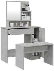 vidaXL Μπουντουάρ Σετ Γκρι Σκυροδέματος 86,5x35x136 εκ.
