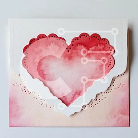 Intra Συλλεκτικό Ξύλινο Παζλ Plywood 4mm - Καλλιτεχνική καρδιά ευχετήρια κάρτα Σε Ξύλινο Κουτί - Διαστάσεις Puzzle: 10x10 cm – 25 κομμάτια