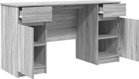 vidaXL Γραφείο Γκρι sonoma 140 x 49 x 76 εκ. Επεξεργασμένο ξύλο