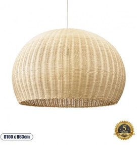Boho Κρεμαστό Φωτιστικό Οροφής Μονόφωτο 01826 GloboStar 01826 Μπεζ