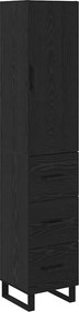 vidaXL Highboard Μαύρη Οξυά 34,5 x 34 x 180 εκ. Επεξεργασμένο ξύλο