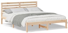 vidaXL Σκελετός Κρεβατιού Καφέ 160 x 200 cm Μασίφ ξύλο πεύκου