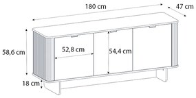 ΜΠΟΥΦΕΣ BOHEMA MEGAPAP ΧΡΩΜΑ IVORY - SEPET OAK 180X47X76,6ΕΚ.