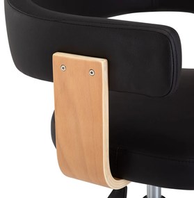 vidaXL Καρέκλες Τραπεζαρίας Περιστρεφόμενες 4 τεμ. Μαύρες Δερματίνη