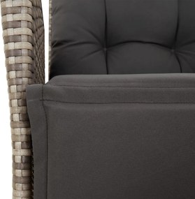 vidaXL Σετ Τραπεζαρίας Κήπου 7 τεμ. Γκρι Συνθ. Ρατάν με Μαξιλάρια