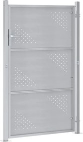 vidaXL Πύλη Κήπου 85 x 144 εκ Ανοξείδωτο Ατσάλι Ασημί Κλειδώσιμο