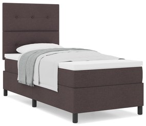 vidaXL Κρεβάτι με Βάση Στρώματος Σκούρο Καφέ 90x200 εκ. Υφασμάτινο