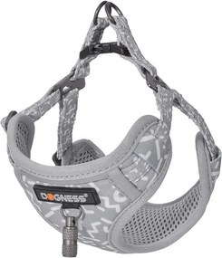Dogness walking set leash 1,5m+harness for dog (light gray)