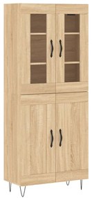 vidaXL Ντουλάπι Sonoma δρυς 69,5 x 34 x 180 εκ. από Επεξεργασμένο Ξύλο
