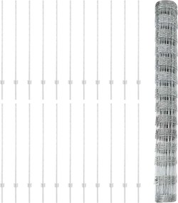 vidaXL Άγριος Φράκτης με Στηρίγματα 50 x 1,4 μ (Π x Υ)
