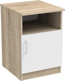 Κομοδίνο Galdi pakoworld σε sonoma-λευκή απόχρωση 40x45x60εκ