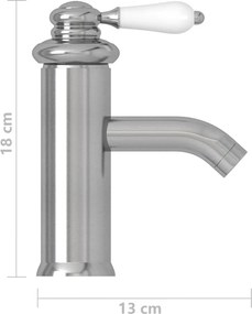 vidaXL Μπαταρία Νιπτήρα Μπάνιου Ασημί 130 x 180 χιλ.
