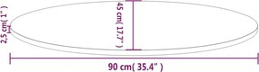 vidaXL Επιφάνεια Τραπεζιού Οβάλ Λευκή 90x45x2,5 εκ. Μασίφ Ξύλο Πεύκου