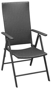 vidaXL Σετ Τραπεζαρίας Κήπου 5 Τεμαχίων Μαύρο