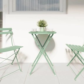 vidaXL Αναδιπλούμενο Τραπέζι Κήπου Λαχανί Ø50x71 cm από Χάλυβα
