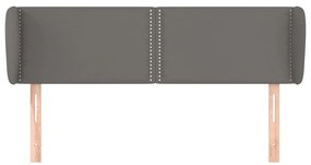 vidaXL Κεφαλάρι με Πτερύγια Γκρι 147x23x78/88 εκ. Συνθετικό Δέρμα