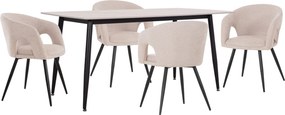 ΣΕΤ ΤΡΑΠΕΖΑΡΙΑΣ ΕΣ. ΧΩΡΟΥ 5ΤΜΧ CORNEL HM10954.02 ΛΕΥΚΟ ΜΑΡΜΑΡΟ TOP-ΜΠΕΖ ΥΦΑΣΜΑ