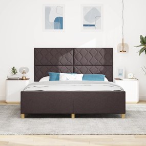 vidaXL Κρεβάτι Σκελετός Σκούρο Καφέ 180x200 εκ. Υφάσμα