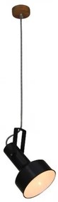 Φωτιστικό κρεμαστό FARCOM μαύρο με ξύλο Φ16 HL-243S-1P Homelighting-77-3049-Μαύρο 77-3049