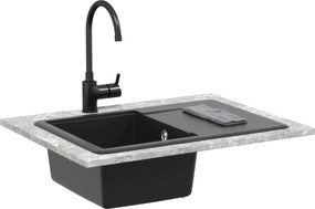 vidaXL Σιντρινο Μαύρο 670 x 460 mm Γρανίτης