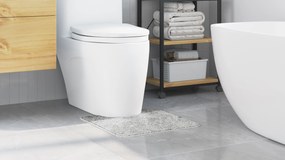 vidaXL Πατάκι μπάνιου U-σχήματος Γκρι 50x50 εκ Πολυπροπυλένιο Αντιολισθητικό