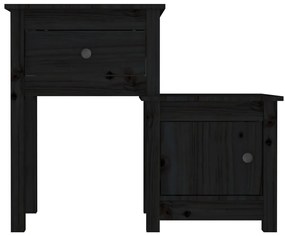 vidaXL Κομοδίνο Μαύρο 79,5 x 38 x 65,5 εκ. από Μασίφ Ξύλο Πεύκου