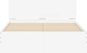 vidaXL Πλαίσιο Κρεβατιού με Κεφαλάρι / LED Λευκό 135 x 190 εκ.