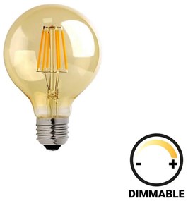 Λαμπτήρας LED G80 Bulb pakoworld dimmable 8W E27 amber - 342-000076