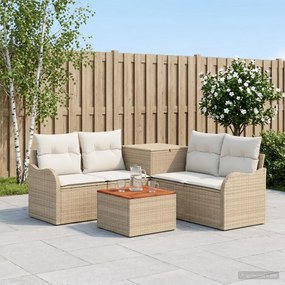 vidaXL Σετ Καναπέ 6 τμχ. Μπεζ και Κρέμ 55 x 55 x 37 εκ